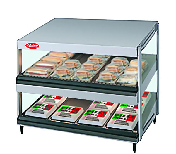 GRSDS-36D Hatco GRSDS Slanted Heated Dual Shelf Display Warmer 910mm x 617mm 10amp