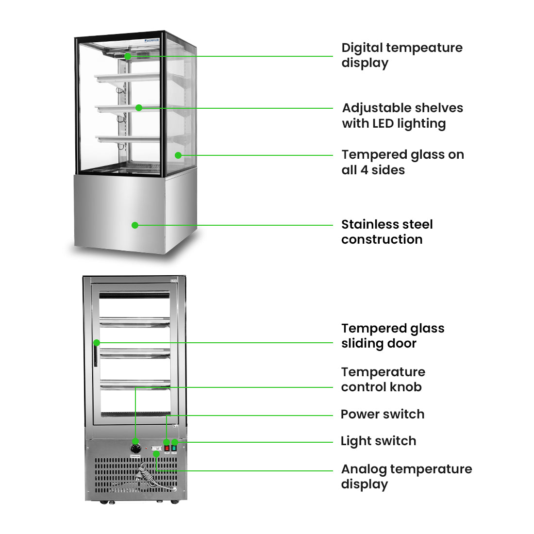Bonvue Heated Display Cabinet - H-SF820V
