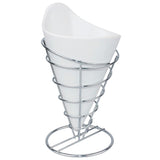 Olympia French Fry Holder Chrome Wire Cone - 175(h)x115(dia)mm