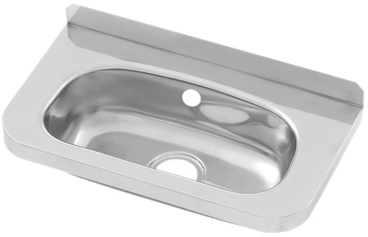 Compact Stainless Steel Hand Basin No tap holes,  Inc Overflow Hole HBC-OF