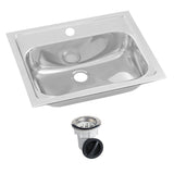 Inset Stainless Steel Hand Basin - 1 Tap Hole and Plug and Waste HBF01-KIT-1