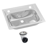Inset Stainless Steel Hand Basin - 2 Tap Hole and Plug and Waste.