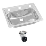 Inset Stainless Steel Hand Basin - 3 Tap Hole and Plug and Waste HBF01-KIT-3
