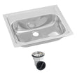 Inset Stainless Steel Hand Basin - No Tap Hole, Includes Plug and Waste HBF01-KIT