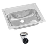 Inset Stainless Steel Hand Basin - No Tap Hole, Includes Plug and Waste HBF01-KIT
