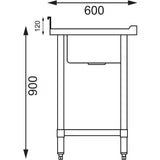 Vogue Double Bowl Sink R/H Drainer - 1800mm (90mm Drain)