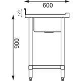 Vogue Single Bowl Sink Double Drainer - 1500mm (90mm Drain)