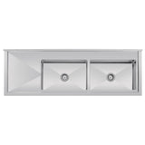 Vogue Double Bowl Sink L/H Drainer - 1800mm (90mm Drain)