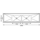 Vogue Double Bowl Sink Double Drainer - 2400mm (90mm Drain)