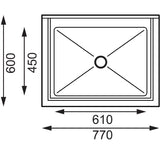 Vogue St/St Deep Pot Sink - 770mm (w) x 600mm (d)  (90mm Drain)