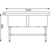 Vogue Double Deep Pot Sink (90mm Drain)