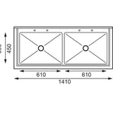 Vogue Double Deep Pot Sink (90mm Drain)