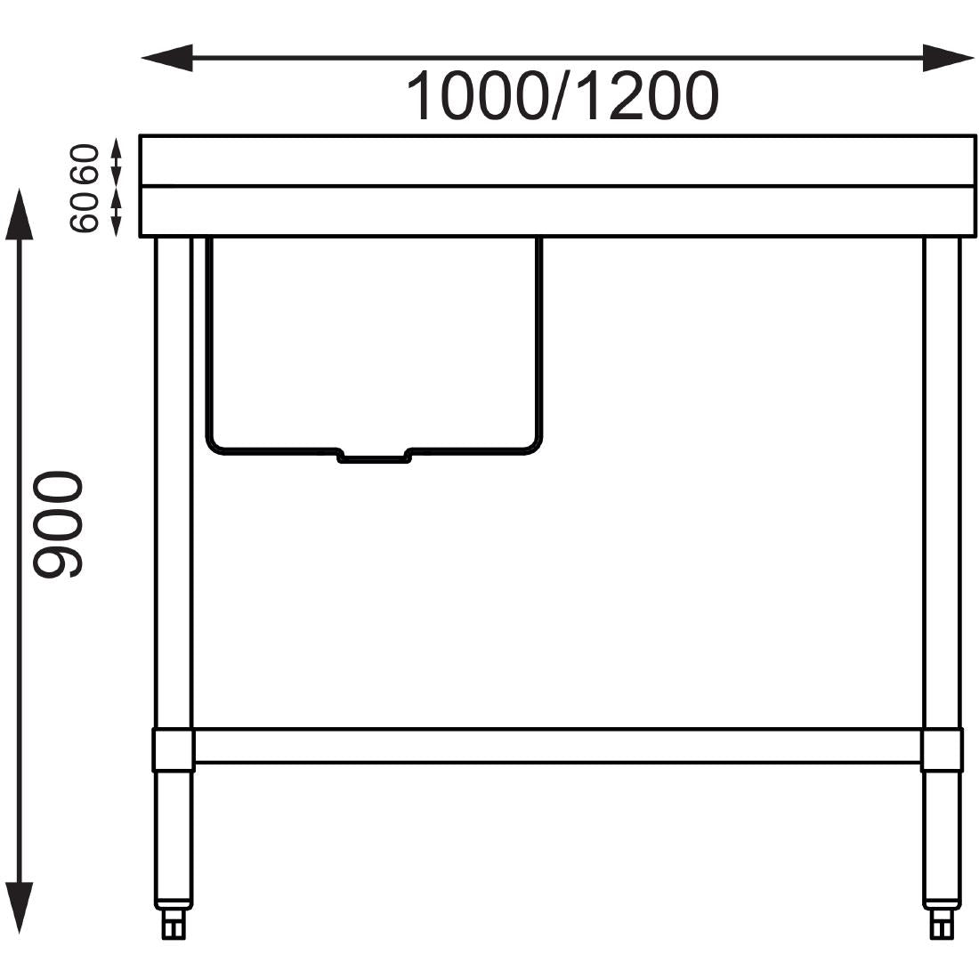 Vogue Single Bowl Sink R/H Drainer - 1000mm x700mm  (90mm Drain)