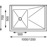 Vogue Single Bowl Sink R/H Drainer - 1200mm x 700mm (90mm Drain)