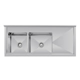 Vogue Double Bowl Sink R/H Drainer - 1500mm x 700mm  (90mm Drain)