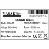 Yasaki Tilting Head Dough Mixer - HRM-20