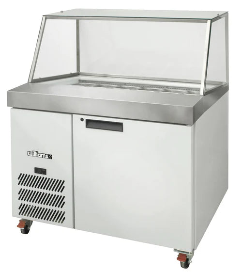 HSP18UBA-000-N Banksia - One Door White Colorbond Prep Counter Refrigerator With Angled Blown Air Well - Without Canopy