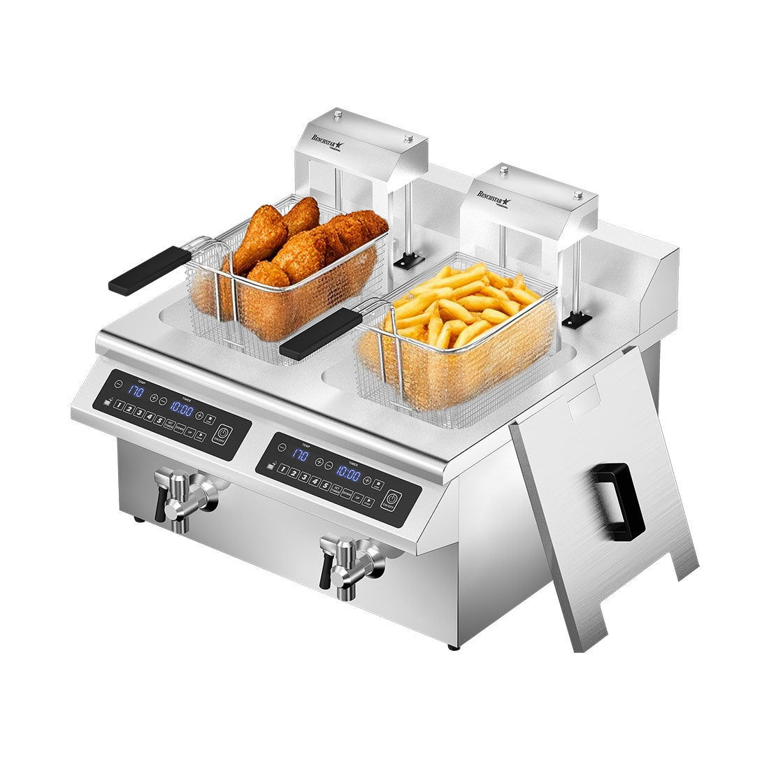 Benchstar Double Tanks Auto Lifting Induction Fryer - IF7000D-AL