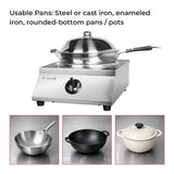 Benchstar Ceramic Induction Wok w/ Stainless Steel Body IW500