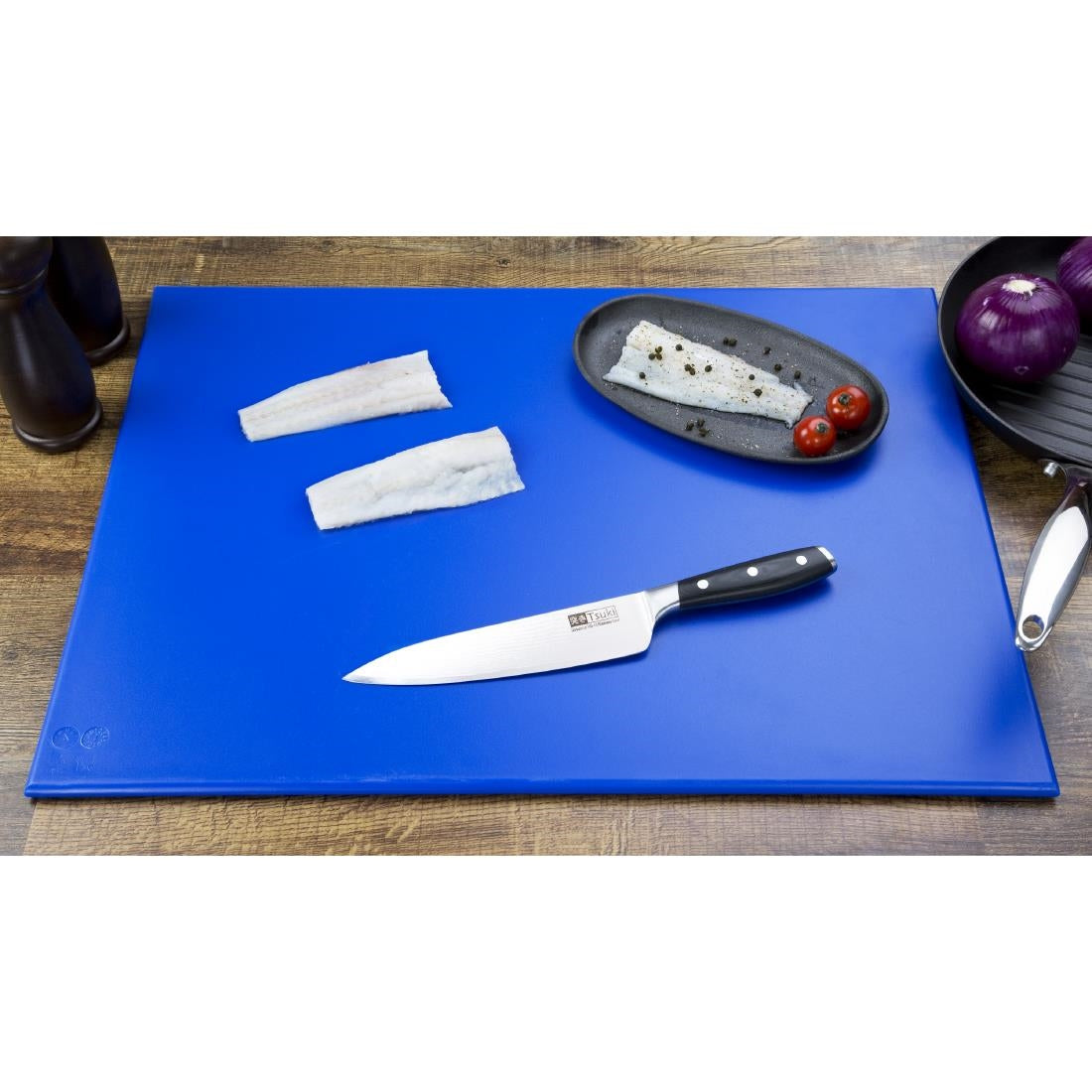 EDLP - Hygiplas High Density Chopping Board Blue - 600x450x12mm 23.5x17.75x0.5"