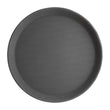 EDLP - Olympia Kristallon Round Tray Black Plastic Anti-Slip - 280mm 11"