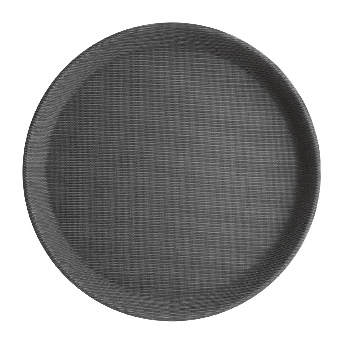 EDLP - Olympia Kristallon Round Tray Black Anti-Slip Plastic - 356mm 14"