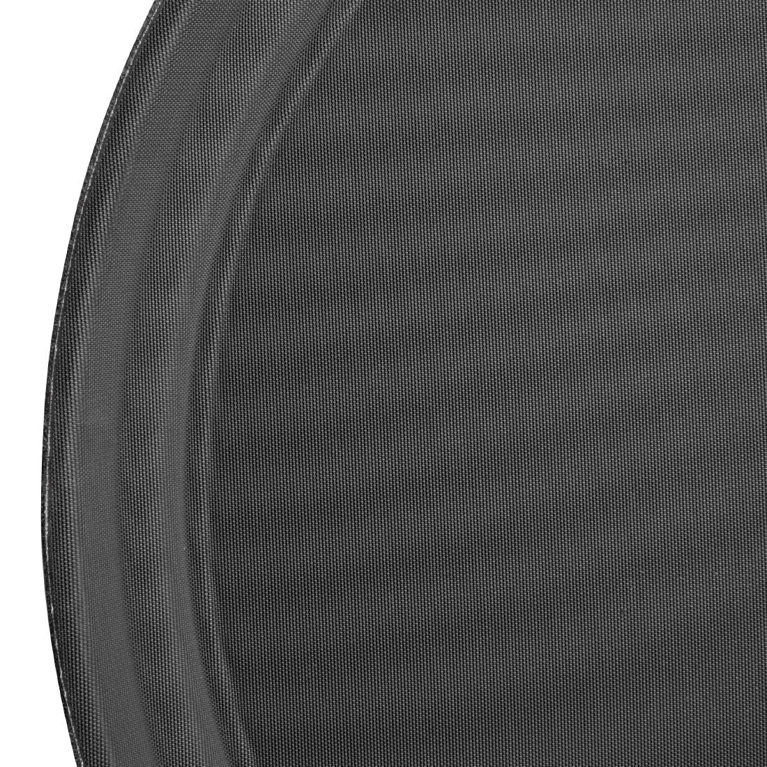 EDLP - Olympia Kristallon Round Tray Black Anti-Slip Plastic - 356mm 14"