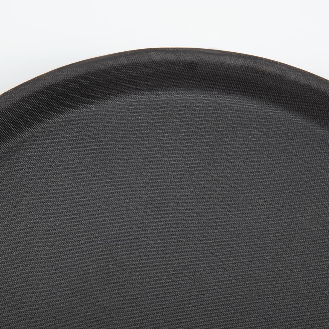 EDLP - Olympia Kristallon Round Tray Black Anti-Slip Fibreglass - 280mm 11"