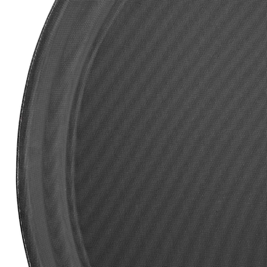 EDLP - Olympia Kristallon Anti-Slip Fibreglass Round Tray Black - 356mm 14"