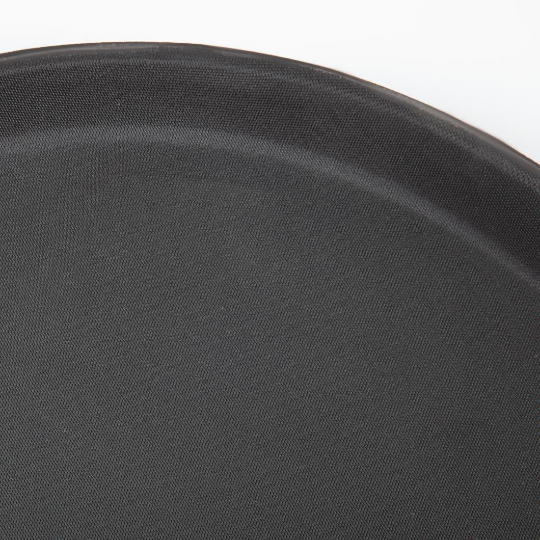 EDLP - Olympia Kristallon Anti-Slip Fibreglass Round Tray Black - 356mm 14"