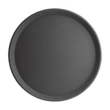 EDLP - Olympia Kristallon Round Tray Anti-Slip Fibreglass Black - 406mm 16"