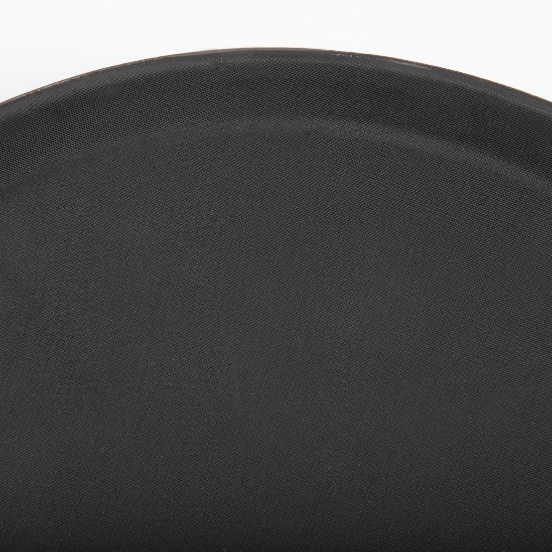 EDLP - Olympia Kristallon Round Tray Anti-Slip Fibreglass Black - 406mm 16"