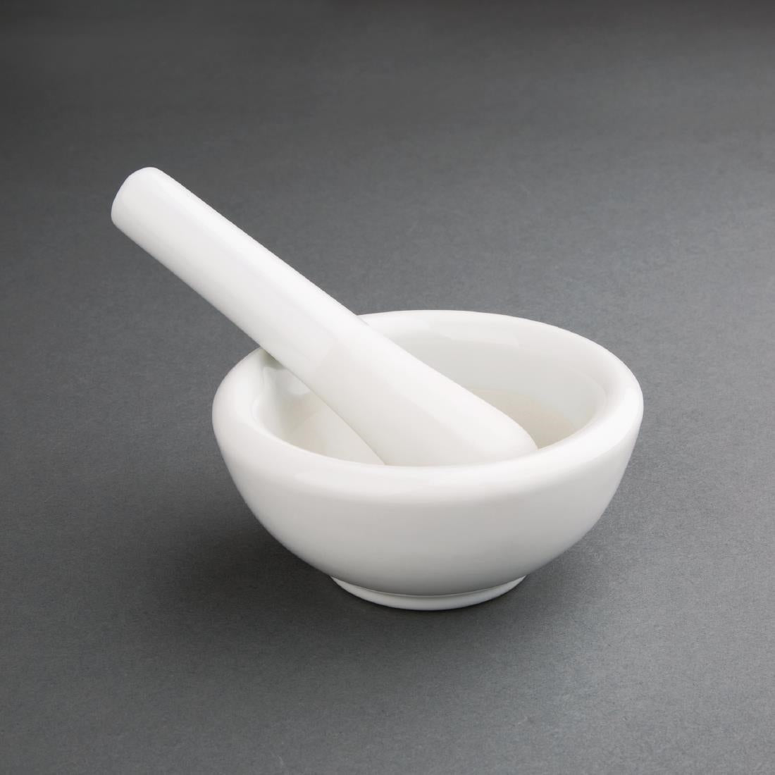 Vogue Porcelain Pestle & Mortar - 115mm 4 1/2"