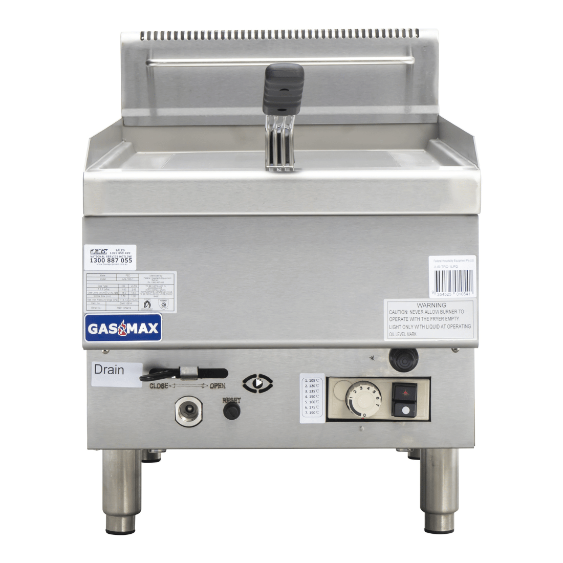 Ex-Showroom: Gasmax Countertop 10L Natural Gas Fryer - JUS-TRC-1-VIC949