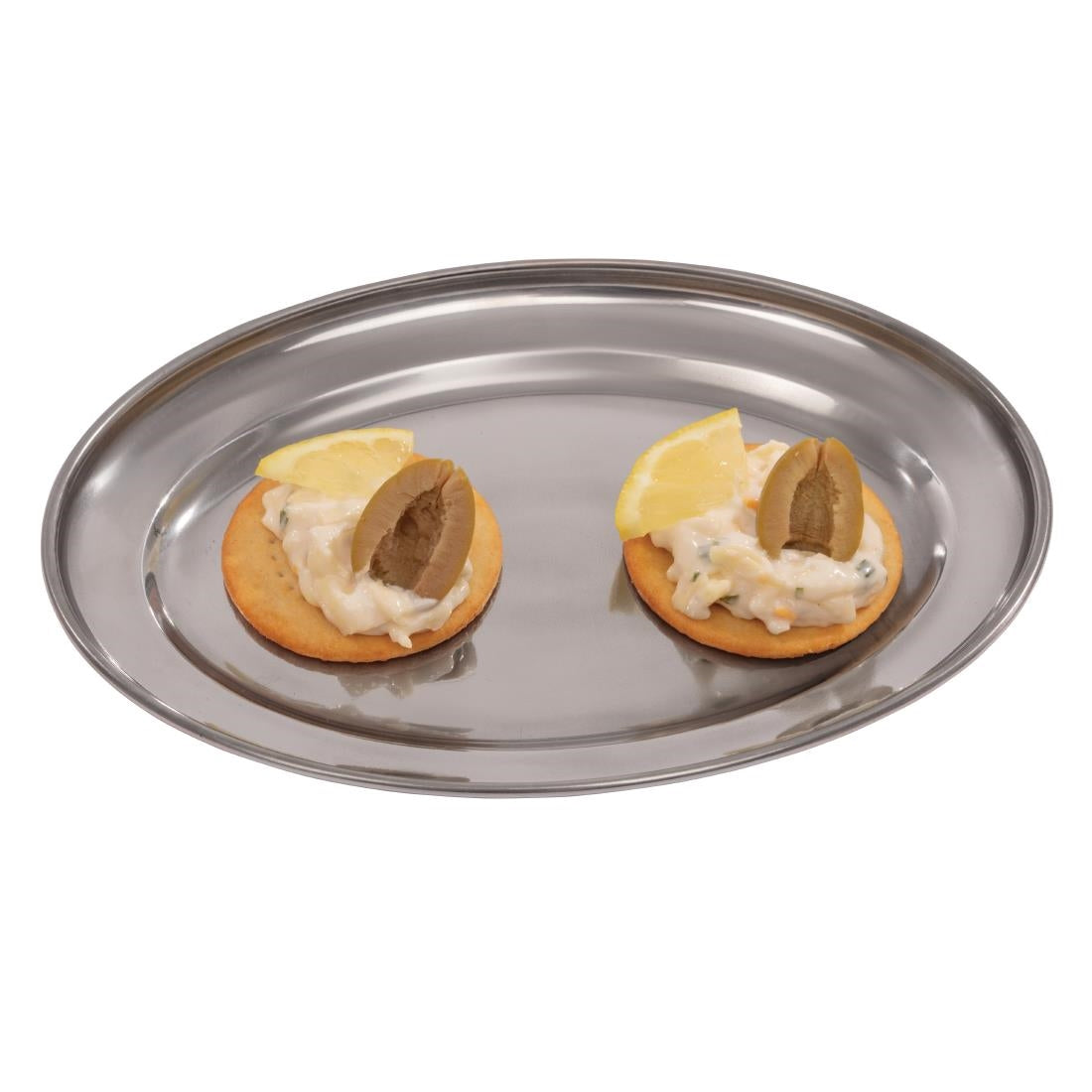 Olympia Oval Serving Tray St/St - 20mm 8"