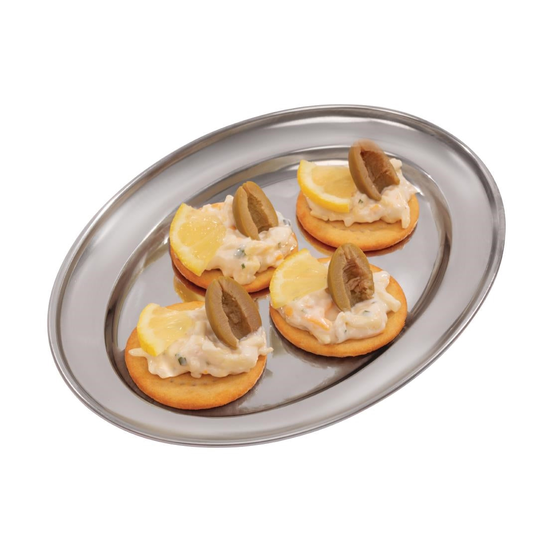 Olympia Oval Serving Tray St/St - 220mm 9"