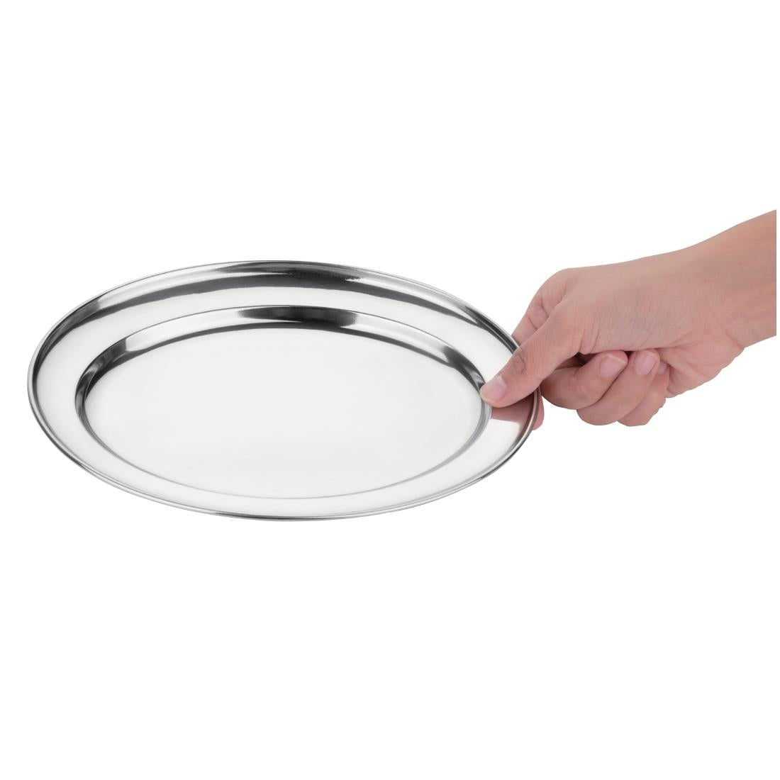 Olympia Oval Serving Tray St/St - 250mm 10"