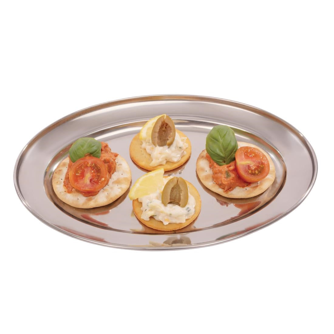 Olympia Oval Serving Tray St/St - 250mm 10"