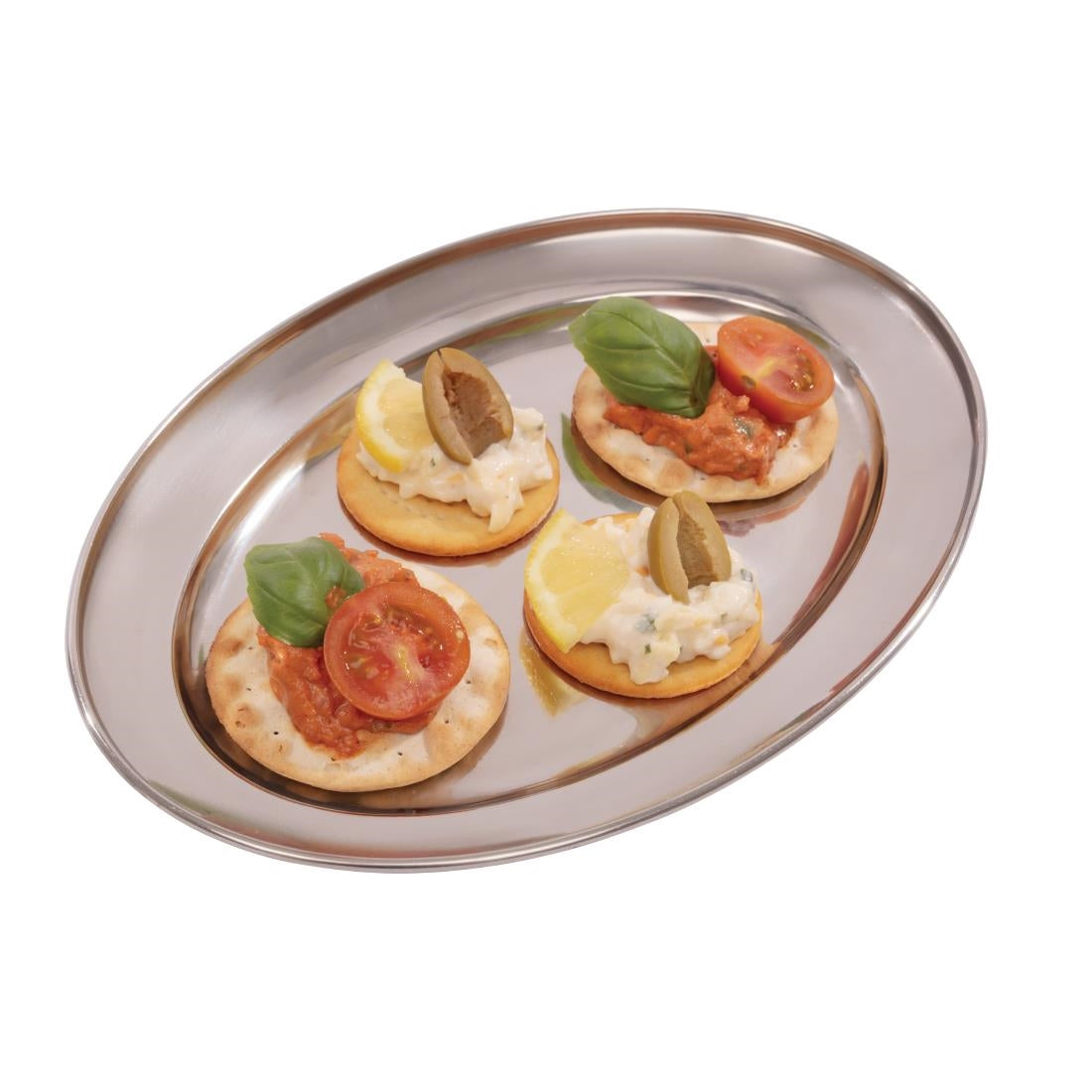Olympia Oval Serving Tray St/St - 250mm 10"