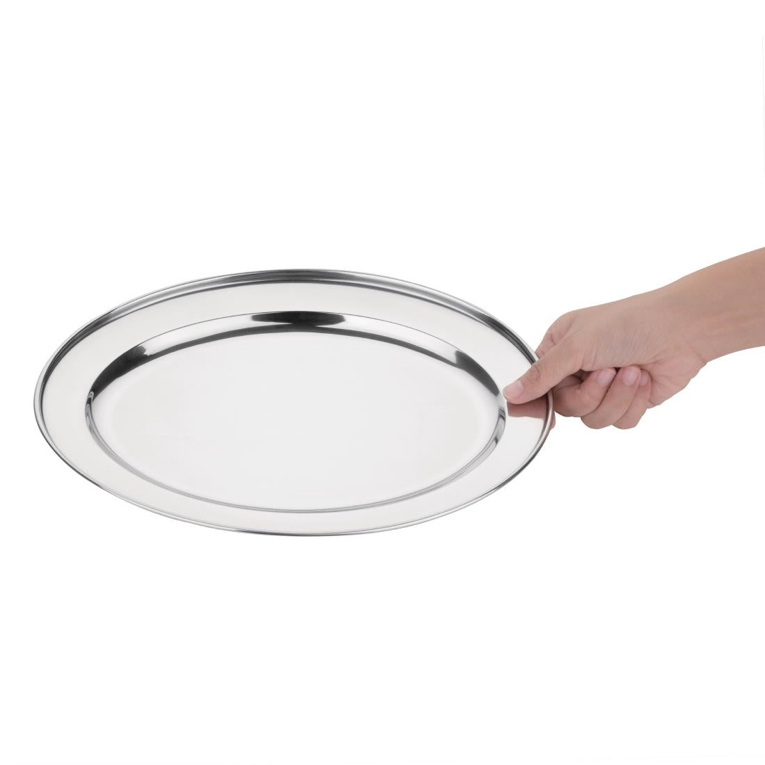Olympia Oval Serving Tray St/St - 350x240mm 14x9 1/2"