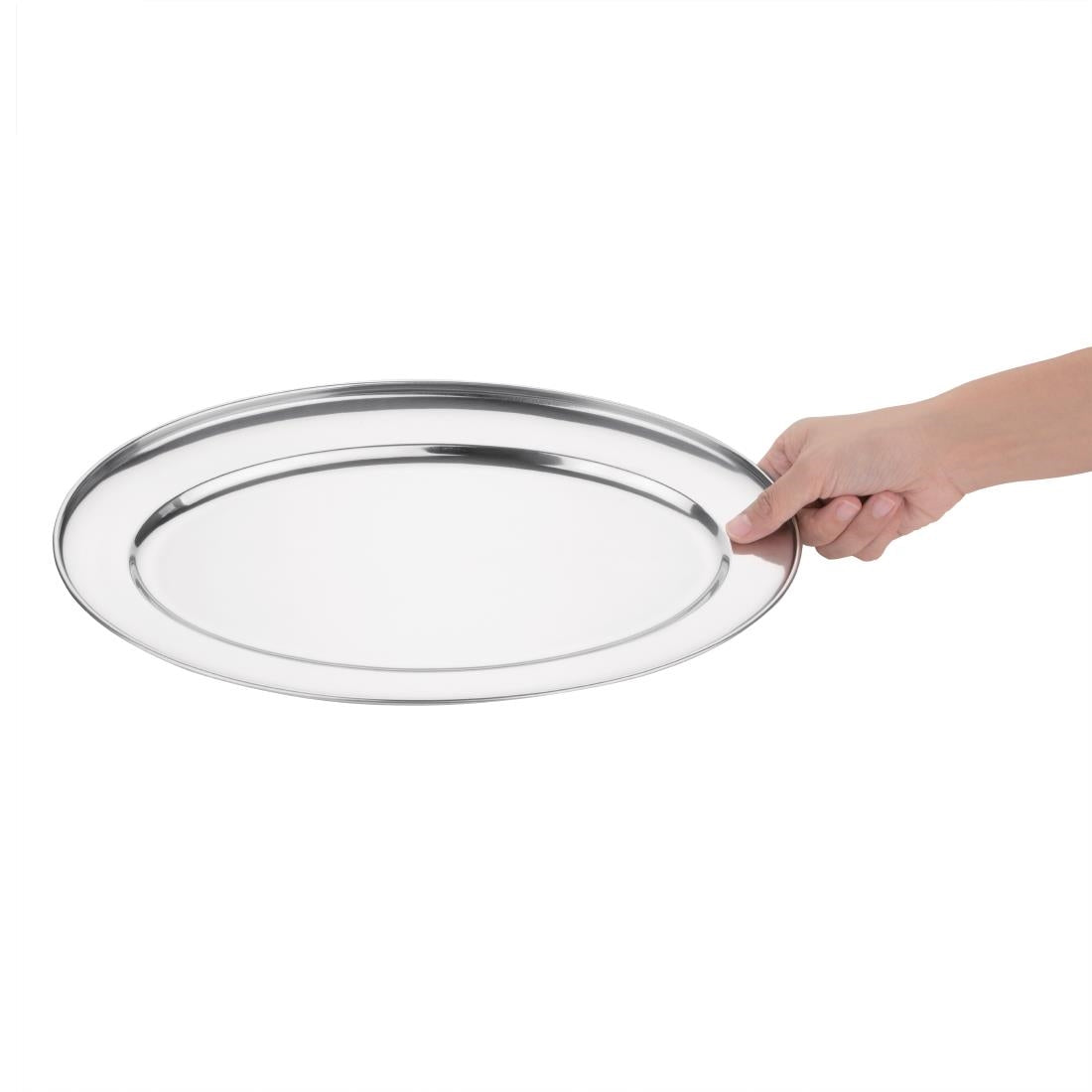 Olympia Oval Serving Tray St/St - 400mm 16"