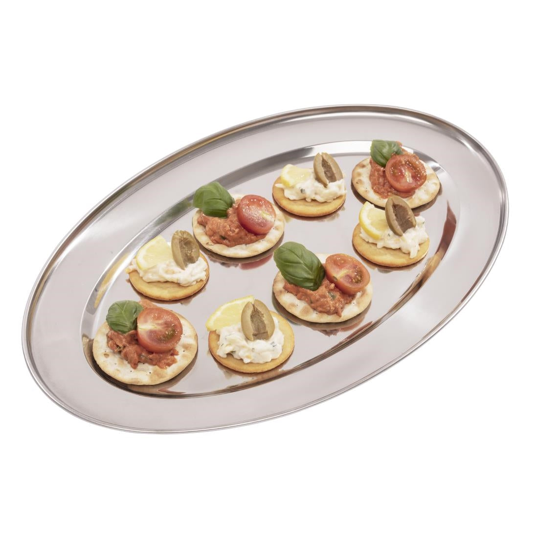 Olympia Oval Serving Tray St/St - 400mm 16"