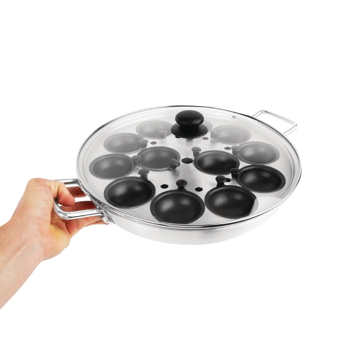 Vogue Aluminium 12 Egg Poacher Non-Stick Cups - 350mm 14"