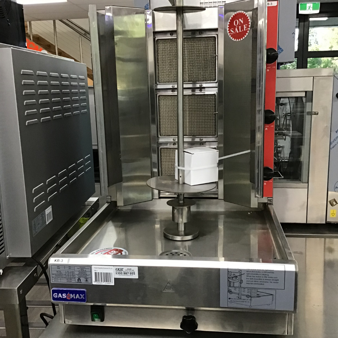 Ex-Showroom: GasMax Semi-automatic 3 Burner NG Kebab Machine - KB-3-VIC1041
