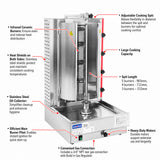 Gasmax Semi-automatic 4 Burner LPG Kebab Machine - KB-4LPG