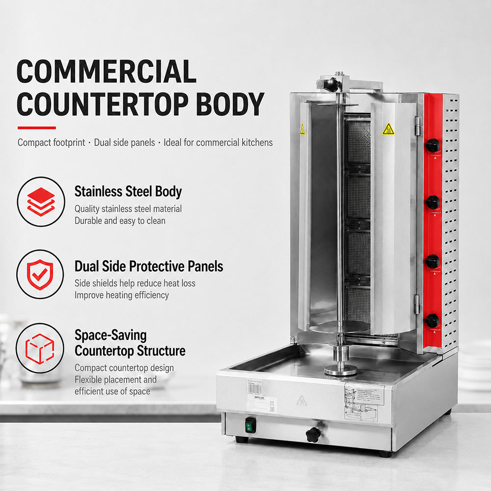 Gasmax Semi-automatic 4 Burner LPG Kebab Machine - KB-4LPG