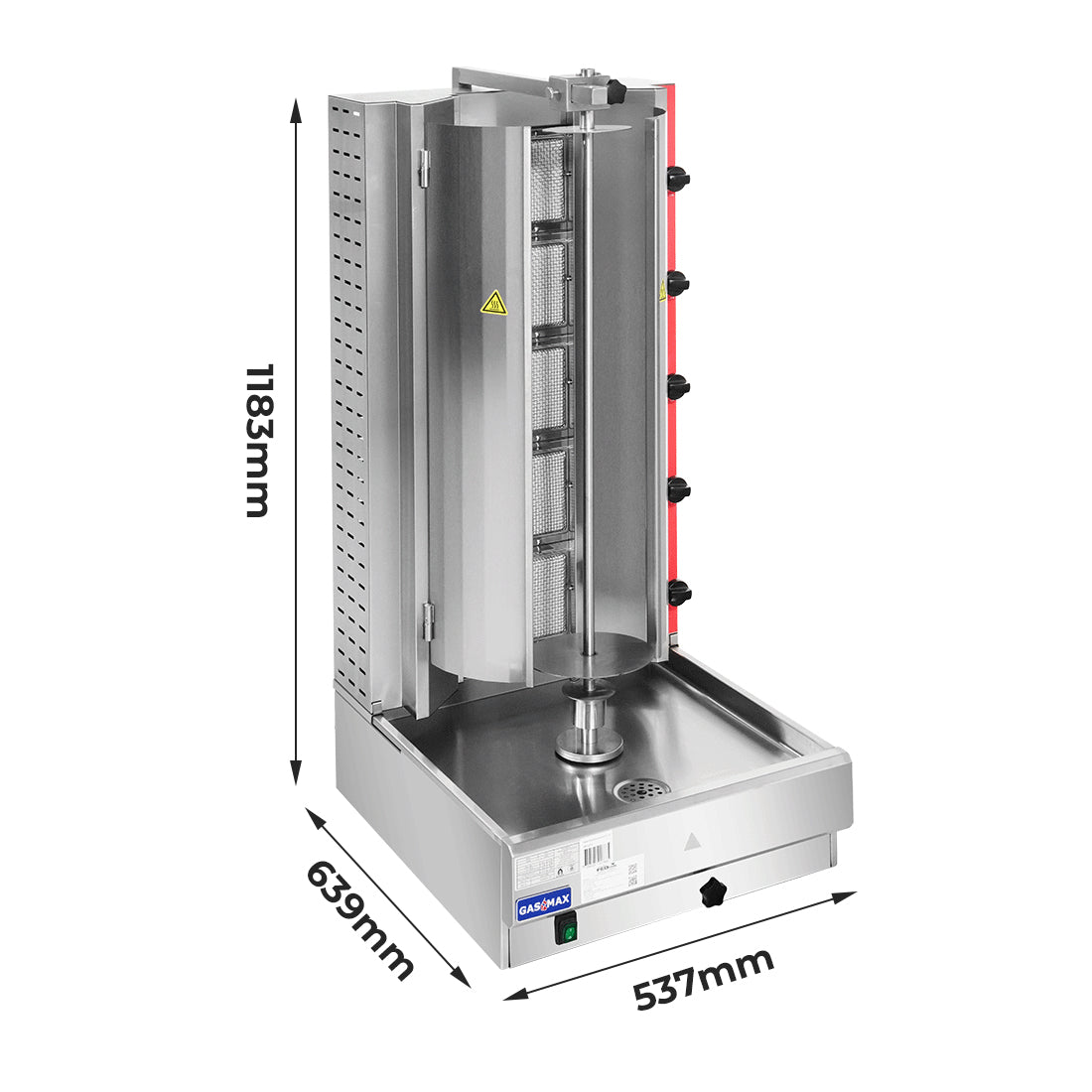 Gasmax Semi-automatic 5 Burner NG Kebab Machine - KB-5