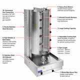 Gasmax Semi-automatic 5 Burner LPG Kebab Machine - KB-5LPG