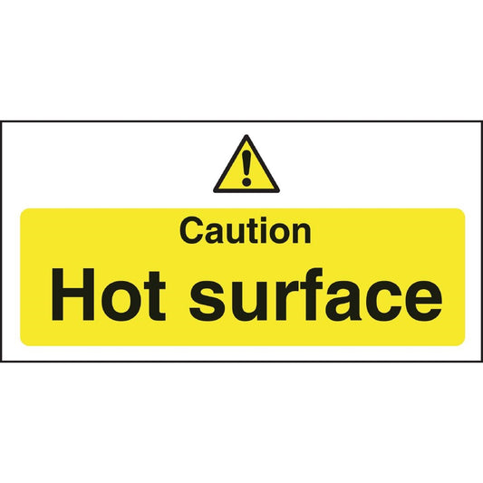 Vogue Caution Hot Surface Sign - Single (Self-Adhesive) - 100x200mm 4x8"