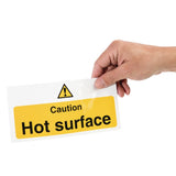 Vogue Caution Hot Surface Sign - Single (Self-Adhesive) - 100x200mm 4x8"